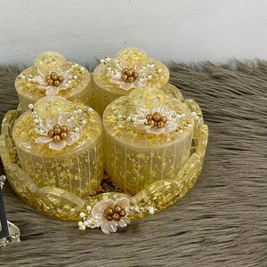 Ensemble de pots en résine à motif de fruits élégants Design texturé pour la décoration de la cuisine et le stockage et le récipient des aliments en cadeau - Product Image 1