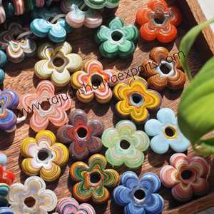 Perles en verre en forme de cœur de grande taille, fabriquées à la main par des artisans indiens, perles pour anneaux, par kg, perles dans un paquet - Product Image 3