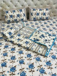 Luxury Modern Style 100% Cotton <b>King</b> <b>Size</b> Bedding Set Traditional Jaipuri Hand Block Printed Woven Technique for Home or Hotel - Product Image 2
