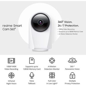 Caméra IP REA Smart RMH2001 blanche à 360 degrés pour la surveillance - Product Image 3