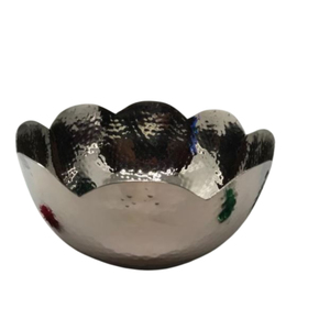 Deluxe Quality Silver Metal Hammered Bowl Antique Designer Tabletop Serving Bowl For Desserts <b>Weddings</b> <b>Chocolate</b> Serving Bowl - Product Image 2