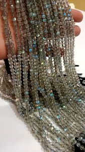 Labradorite naturelle ronde facettes 4.5 à 5mm perles vendu par brin 13 pouces de long - Product Image 3