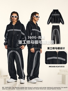 Conjunto de Sudadera con capucha deportiva informal con forro polar para Otoño e Invierno 2025, chaqueta con cremallera de punto lavado cálido, traje para hombre, envío DDP - Product Image 6