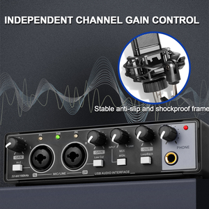 Biner Professionnel MD22 <span class=keywords><strong>Interface</strong></span> <span class=keywords><strong>Audio</strong></span> USB d'Enregistrement avec Carte Son Studio Kits de Microphones - Product Image 5
