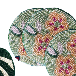 Posavasos de Alta Calidad con Diseño Floral Ecológico y Cuentas para Mesa, Decoración de Bar en Casa, Regalo de Inauguración, Tapete para Tazas con Logotipo Personalizado - Product Image 4