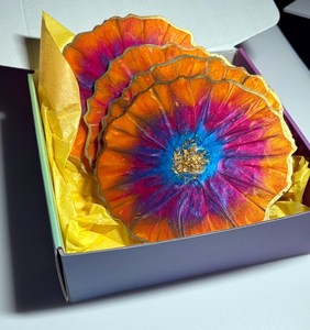 Premium Handmade Resin Coasters with <b>Real</b> <b>Flowers</b>, Decorative Drink Coaster Set, Elegant Stone Coasters Ideal for Nature Lovers - Product Image 3