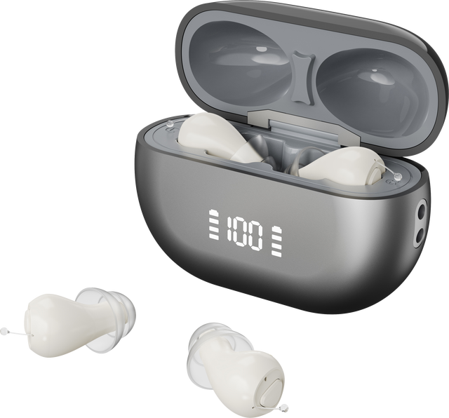 OEM ODM Mini Digital Wireless Hearing Amplifier Device Rechargeable CIC In-Ear Hearing Aid for Seniors