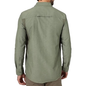 Chemise tactique homme en polyester/coton à 3 boutons, motif uni, manches longues, respirante, écologique, séchage rapide, haute performance - Product Image 2