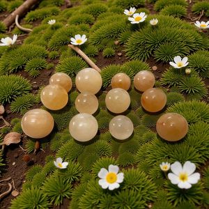 Wholesale Eco-Friendly Natural Yellow Calcite <b>Crystal</b> <b>Spheres</b> | Laser UV Printed Healing Energy Stone for Home Decor Meditation - Product Image 4
