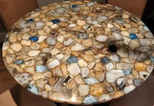 Sceau en agate poli artisanal, décoration d'intérieur moderne haut de gamme, motif de fleurs religieuses, résine personnalisée, artisanat - Product Image 4