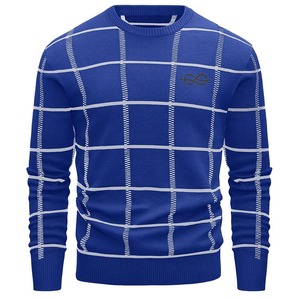 Respirant pas cher prix bas quantité minimale de commande hiver hommes pulls à col rond vêtements décontractés pull brodé personnalisé pull tricoté - Product Image 4