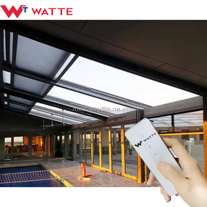 Couverture électrique rétractable <span class=keywords><strong>de</strong></span> toit <span class=keywords><strong>de</strong></span> pluie en <span class=keywords><strong>verre</strong></span> coulissant en aluminium Patio extérieur imperméable à l'eau Protection solaire en <span class=keywords><strong>fibre</strong></span> <span class=keywords><strong>de</strong></span> <span class=keywords><strong>verre</strong></span> - Product Image 6