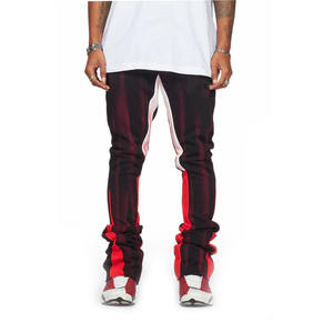 Pantalon de jogging en molleton éponge pour homme, taille mi-haute, coupe évasée, délavé à l'acide, brodé, respirant, personnalisable OEM - Product Image 2