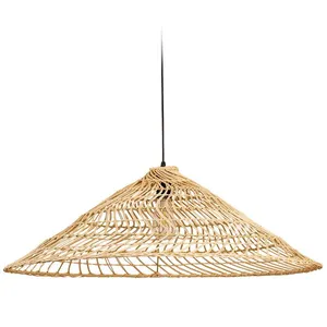 Vendita calda Vintage luci a sospensione Decorative paralumi copertura cornici di bambù Rattan illuminazione del soffitto per la decorazione della casa