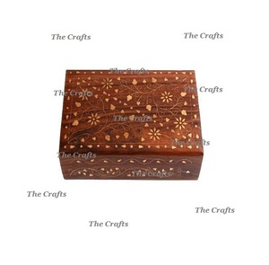 Boîte à bijoux en bois en vrac en forme carrée de couleur marron Boîte à bijoux de créateur Boîte à cosmétiques à bas prix - Product Image 2