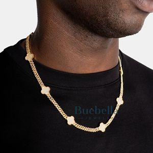 Collar de eslabones cubanos de plata 925 chapado en oro de 18 quilates al por mayor, cadena cubana de Miami fina de 14mm, joyería fina de moissanita de lujo - Product Image 1