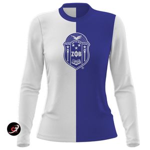 Camiseta de fútbol ligera ajustada de manga larga con diseño dividido para Zeta Phi Beta Sorority mujeres colores personalizados Logo transpirable rápido - Product Image 6