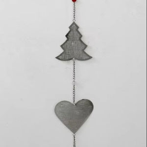 Adornos navideños colgantes con cuentas de estrellas en forma de corazón colgante de yute para decoración navideña en múltiples acabados plástico artificial - Product Image 1