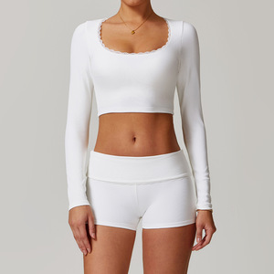 Haute qualité brossé respirant Yoga ensemble femmes serré taille haute bout à bout Yoga tenue course entraînement Fitness 2 pièces ensemble - Product Image 5