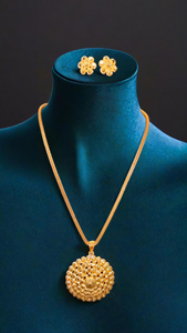 ชุดต่างหูสร้อยคอพร้อม22Ct ชุดต่างหูสร้อยคอสุดอินเทรนด์ชุดเครื่องประดับสำหรับผู้หญิง - Product Image 3