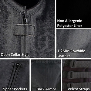 Men's <b>Slim</b> Fit Cow Hide Leather <b>Vest</b> Custom Made Casual Breathable Fashionable Button Closure Sleeveless Winter Outdoor Wear - Product Image 5