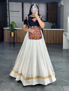 Lehenga choli ผ้าคอตตอนแท้ออกแบบใหม่ล่าสุดสำหรับใส่ในงานเทศกาล - Product Image 5
