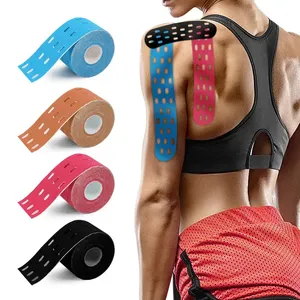 Cinta de kinesiología precortada Melenlt para alivio del dolor y soporte muscular, cinta atlética impermeable para deportes, entrenamiento y recuperación - Product Image 1
