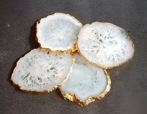 Premium Agate Coasters Elegant Natural Stone Drink Protectors Home Decor Durable Mats & Pads for Drinkware Packaged in Carton - Product Image 3