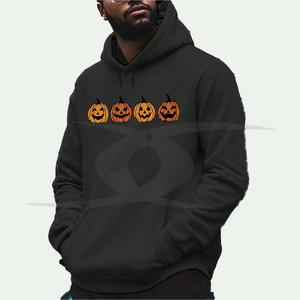 Sudadera con capucha extragrande para hombre con logotipo personalizado de felpa francesa informal de alta calidad con propiedades térmicas para Halloween de invierno - Product Image 3