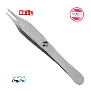 Pinces chirurgicales TC Adson pour pansements, pinces à tissus à pointes dentelées, longueur 4,75 pouces, acier inoxydable, instruments chirurgicaux - Product Image 5