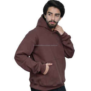 Sudadera con Capucha Zero Tariff RTS para Hombre, Estilo Tech Fleece Marrón Esencial, Mezcla de Algodón Premium, Cómoda y Personalizable - Product Image 4