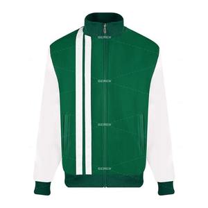 Service OEM Veste d'université légère avec col montant à manches longues Top de rue en couleur contrastée Fermeture à glissière Style de vêtements de travail - Product Image 1