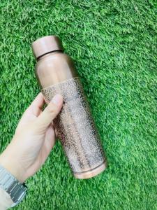 Pure Copper Water Bottle Handcrafted Durable Copper <b>Flask</b> for Hydration Health Benefits Eco Friendly and Stylish Drinkware - Product Image 5