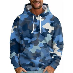 Sudadera con Capucha de Camuflaje Vintage Personalizada y Transpirable, Sudadera con Capucha de Camuflaje para Hombre, Estampada y de Gran Gramaje, para Otoño e Invierno - Product Image 1