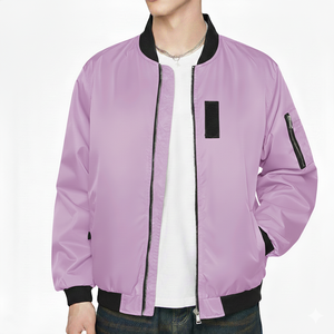 Chaqueta Bomber para Hombre, Cuello Acanalado, Cierre de Cremallera, Alta Calidad, OEM - Product Image 3