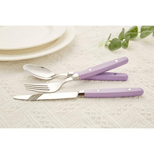 Set of 5 Stainless Steel <b>Flatware</b> Cutlery Purple Bone Handles Stylish Hotel Ware Restaurant Silverware Cutlery Premium Quality - Product Image 5
