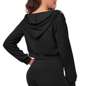 <b>Crop</b> <b>Top</b> Hoodie Custom Logo Design Zipper Hoodie Drawstring Hoodies High Quality - Product Image 6