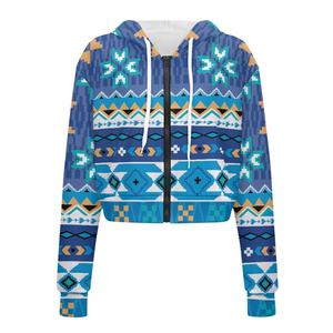 Hoodies courts zippés à col roulé pour femme, de haute qualité, de luxe, en coton 100% respirant, à épaules tombantes et grammage lourd, pour fabricants - Product Image 4