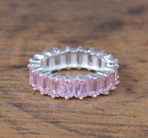 แหวนพลอย925ควอตซ์สีชมพูสำหรับงานแต่งงานแหวนพลอยพลอยสีชมพูสเตอริ่งพลอยแฮนด์เมดของขวัญสำหรับคริสต์มาส - Product Image 3