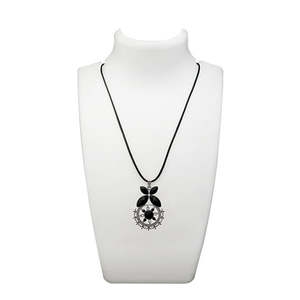 Pendentif Urthn Plaqué Argent Pierre Turquoise Noire Zinc Alloy-1112705D - Product Image 1