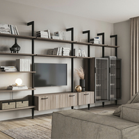 Emuca Lote 2 Estructuras Cero Aluminio Nivelador Rectangular Estantes de Pared Montaje en Suelo Incluye Herrajes Perfiles Modelo 7022054