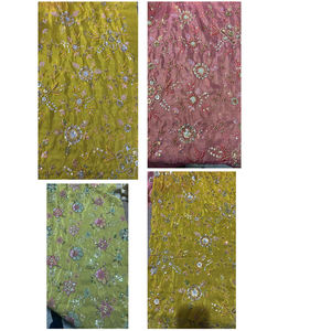 Tissu brodé en viscose pure de qualité supérieure avec de fines perles pour robes de créateurs et chemisiers élégants - Product Image 5