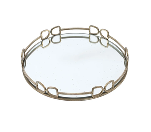 Plateau de vanité rectangulaire en métal de grande taille en laiton AK en or fini avec plateau décoratif en verre pour vaisselle/ustensiles de cuisine - Product Image 4