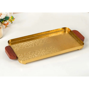 Plateau à chocolat en métal argenté de qualité supérieure avec poignée Plateau à chocolat pour la décoration intérieure à bas prix - Product Image 5