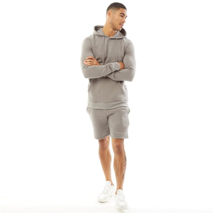Vêtements de rue Ensemble de jogging d'entraînement respirant unisexe Ensembles pulls à capuche et shorts en polaire avec logo personnalisé pour hommes Ensemble de sweats à capuche pulls à capuche pour hommes - Product Image 1