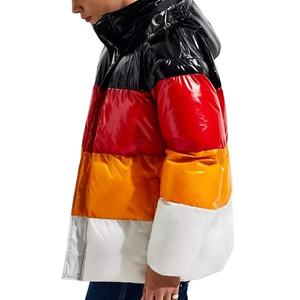 Veste d'hiver matelassée en toile personnalisée pour homme de haute qualité 2026 avec col montant et logo frontal - Product Image 5