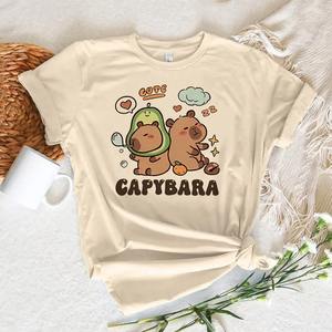 Camiseta Gráfica de Verano de Manga Corta para Adolescentes, Linda Camiseta de Capibara, Estilo Urbano, Tie Dye, Fibra de Bambú Ecológica de Secado Rápido - Product Image 4