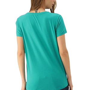 T-shirt en coton léger à col rond pour femmes, manches courtes, haut décontracté, parfait pour l'été, usage quotidien - Product Image 3