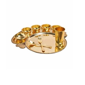 Conjunto thali de acero inoxidable de primera calidad, conjunto thali de tamaño personalizado de forma redonda para uso en restaurante de hotel en casa - Product Image 5