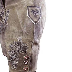 กางเกงเลเดอร์โฮเซินบาวาเรียนหนังแท้ดีไซน์ใหม่ทันสมัยสำหรับผู้ชาย ผลิตตามสั่ง คุณภาพพรีเมียม ระบายอากาศได้ดี - Product Image 3